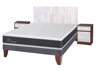 JUEGO DE DORMITORIO CIC CAMA EUROPEA NEW ORTOPEDIC BN 2 PLAZAS + SET LEGNO - 2