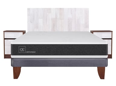 JUEGO DE DORMITORIO CIC CAMA EUROPEA NEW ORTOPEDIC BN 2 PLAZAS + SET LEGNO - 1