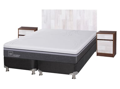 JUEGO DE DORMITORIO CIC CAMA BOX SPRING ORTOPEDIC ADVANCE B5 BD 2 PLAZAS NEGRO + SET LEGNO - 2