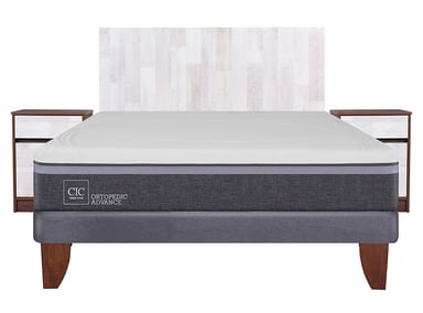 JUEGO DE DORMITORIO CIC CAMA EUROPEA ORTOPEDIC ADVANCE BN 2 PLAZAS + SET LEGNO - 1
