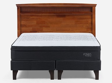 JUEGO DE DORMITORIO ROSEN CAMA EUROPEA TEMPO BD 2 PLAZAS + RESPALDO VENETO - 1
