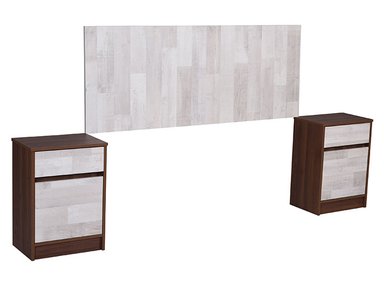 SET DE MUEBLES CIC 2 VELADOR + RESPALDO LEGNO 2 PLAZAS - 2
