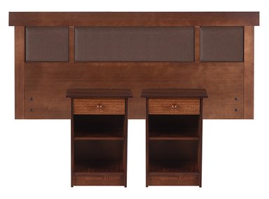 SET DE MUEBLES CIC NEW DUBLIN RESPALDO 2 PLAZAS + VELADORES CARAMELO - 1