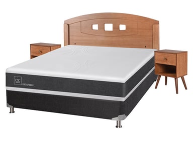 JUEGO DE DORMITORIO CIC CAMA BOX SPRING NEW ORTOPEDIC B5 BN 2 PLAZAS NEGRO + SET NEW GALES - 2