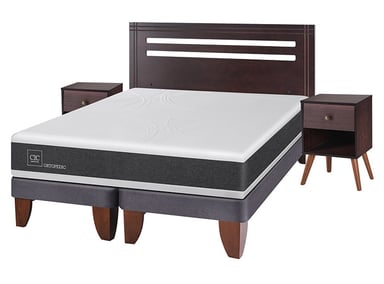 JUEGO DE DORMITORIO CIC CAMA EUROPEA NEW ORTOPEDIC BD 2 PLAZAS + SET NEW MUNICH - 2