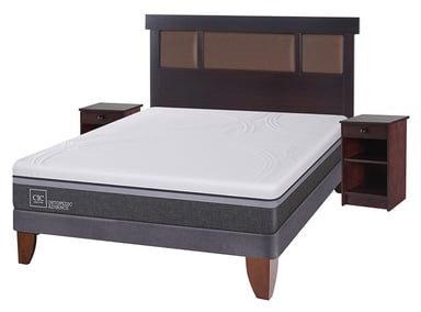 JUEGO DE DORMITORIO CIC CAMA EUROPEA ORTOPEDIC ADVANCE BN 2 PLAZAS + SET NEW DUBLIN CHOCOLATE - 2