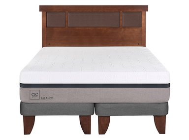 JUEGO DE DORMITORIO CIC CAMA EUROPEA BALANCE BD 2 PLAZAS + RESPALDO NEW DUBLIN CARAMELO - 1