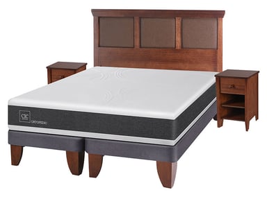 JUEGO DE DORMITORIO CIC CAMA EUROPEA NEW ORTOPEDIC BD 2 PLAZAS + SET NEW TORINO - 2