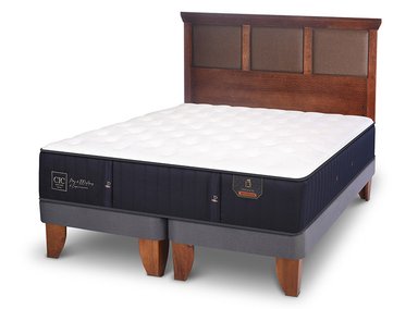 JUEGO DE DORMITORIO CIC CAMA EUROPEA PREMIUM BD 2 PLAZAS + RESPALDO NEW TORINO CARAMELO - 2