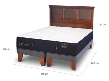 JUEGO DE DORMITORIO CIC CAMA EUROPEA PREMIUM BD 2 PLAZAS + RESPALDO NEW TORINO CARAMELO - 3