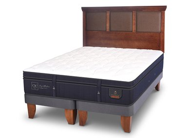 JUEGO DE DORMITORIO CIC CAMA EUROPEA SUPER PREMIUM BD 2 PLAZAS + RESPALDO NEW TORINO CARAMEL - 2