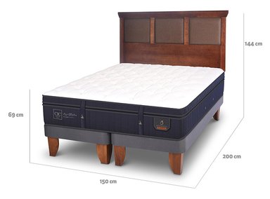 JUEGO DE DORMITORIO CIC CAMA EUROPEA SUPER PREMIUM BD 2 PLAZAS + RESPALDO NEW TORINO CARAMEL - 3