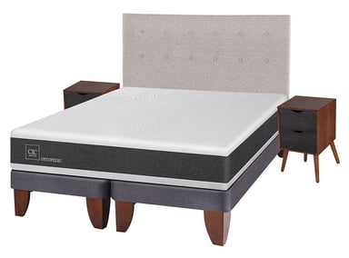 JUEGO DE DORMITORIO CIC CAMA EUROPEA NEW ORTOPEDIC BD 2 PLAZAS + SET TIGRIS - 2