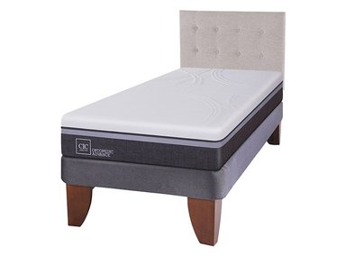 JUEGO DE DORMITORIO CIC CAMA EUROPEA ORTOPEDIC ADVANCE 1.5 PLAZAS + RESPALDO TIGRIS - 2