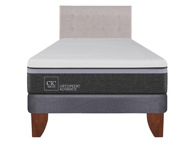 JUEGO DE DORMITORIO CIC CAMA EUROPEA ORTOPEDIC ADVANCE 1.5 PLAZAS + RESPALDO TIGRIS - 1