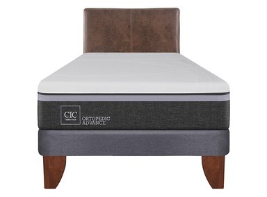 JUEGO DE DORMITORIO CIC CAMA EUROPEA ORTOPEDIC ADVANCE 1.5 PLAZAS + RESPALDO BAKER - 1