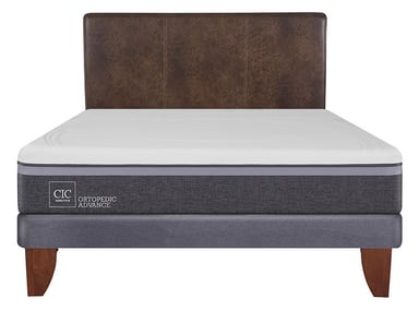 JUEGO DE DORMITORIO CIC CAMA EUROPEA ORTOPEDIC ADVANCE BN 2 PLAZAS + RESPALDO BAKER - 1
