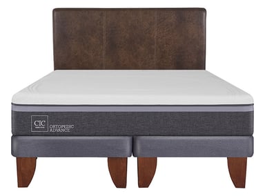 JUEGO DE DORMITORIO CIC CAMA EUROPEA ORTOPEDIC ADVANCE BD 2 PLAZAS + RESPALDO BAKER - 1