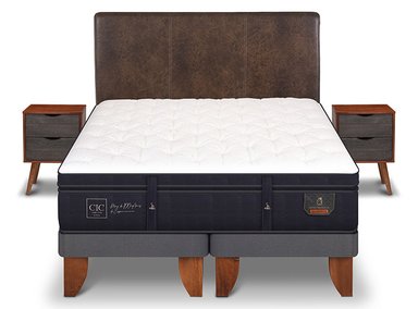 JUEGO DE DORMITORIO CIC CAMA EUROPEA SUPER PREMIUM KING + SET BAKER - 1