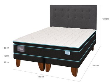 JUEGO DE DORMITORIO CIC CAMA EUROPEA GREEN SLEEP BD KING + RESPALDO EUFRATES - 3