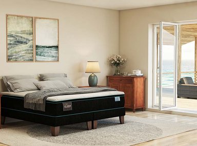 JUEGO DE DORMITORIO CIC CAMA EUROPEA GREEN SLEEP BD KING + RESPALDO EUFRATES - 6