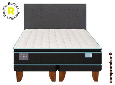 JUEGO DE DORMITORIO CIC CAMA EUROPEA GREEN SLEEP BD KING + RESPALDO EUFRATES - 1