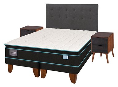 JUEGO DE DORMITORIO CIC CAMA EUROPEA GREEN SLEEP BD KING + SET EUFRATES - 2