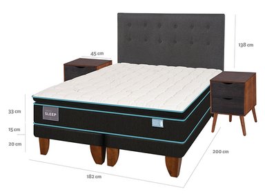 JUEGO DE DORMITORIO CIC CAMA EUROPEA GREEN SLEEP BD KING + SET EUFRATES - 3
