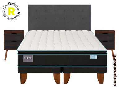 JUEGO DE DORMITORIO CIC CAMA EUROPEA GREEN SLEEP BD KING + SET EUFRATES - 1