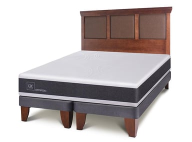 JUEGO DE DORMITORIO CIC CAMA EUROPEA ORTOPEDIC BD 2 PLAZAS + RESPALDO TORINO - 2