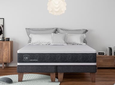 JUEGO DE DORMITORIO CIC CAMA EUROPEA ORTOPEDIC BD 2 PLAZAS + RESPALDO TORINO - 7