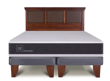 JUEGO DE DORMITORIO CIC CAMA EUROPEA ORTOPEDIC BD 2 PLAZAS + RESPALDO TORINO - 1