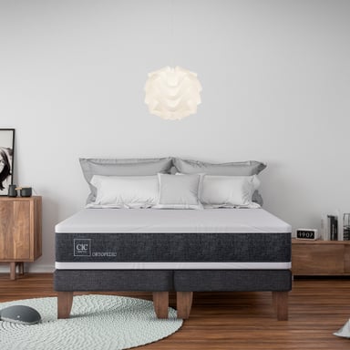 JUEGO DE DORMITORIO CIC CAMA EUROPEA ORTOPEDIC BN 2 PLAZAS + RESPALDO TORINO - 7