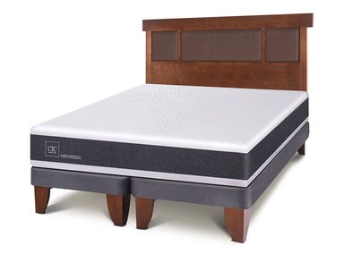 JUEGO DE DORMITORIO CIC CAMA EUROPEA ORTOPEDIC BD 2 PLAZAS + RESPALDO DUBLIN CARAMEL - 2