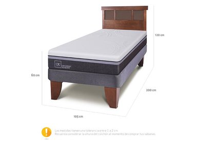 JUEGO DE DORMITORIO CIC CAMA EUROPEA ORTOPEDIC ADVANCE 1.5 PLAZAS + RESPALDO DUBLIN CARAMELO - 3