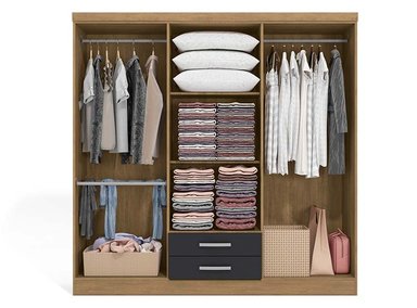 CLOSET YARDAS FREIJO S446 6 PUERTAS 2 CAJONES NEGRO MATE - 2