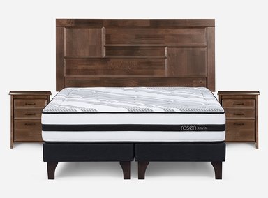 JUEGO DE DORMITORIO ROSEN CAMA EUROPEA DRIVEN BD 2 PLAZAS + SET DOLCE - 1
