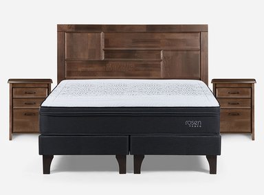 JUEGO DE DORMITORIO ROSEN CAMA EUROPEA TEMPO KING + SET DOLCE - 1