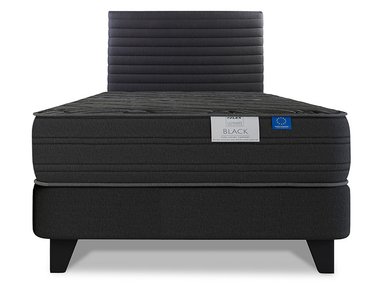 JUEGO DE DORMITORIO FLEX CAMA EUROPEA BLACK 1.5 PLAZAS + RESPALDO MODERN - 2