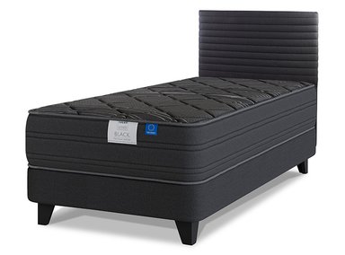 JUEGO DE DORMITORIO FLEX CAMA EUROPEA BLACK 1.5 PLAZAS + RESPALDO MODERN - 1