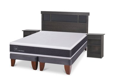JUEGO DE DORMITORIO CIC CAMA EUROPEA DUBLIN ORTOPEDIC BD KING + SET GRIS - 2