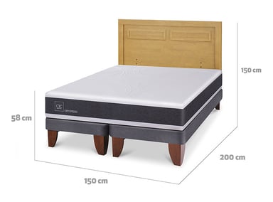 JUEGO DE DORMITORIO CIC CAMA EUROPEA ORTOPEDIC BD 2 PLAZAS + RESPALDO MILAN MOSTAZA - 3
