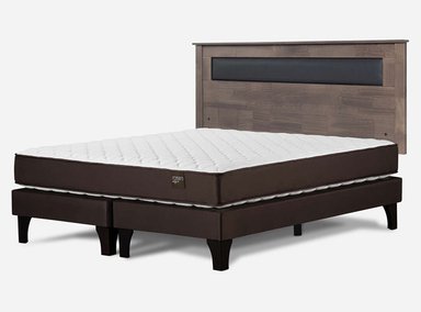 JUEGO DE DORMITORIO ROSEN CAMA EUROPEA ERGO T NEW KING + RESPALDO FERRARA GRIS - 2