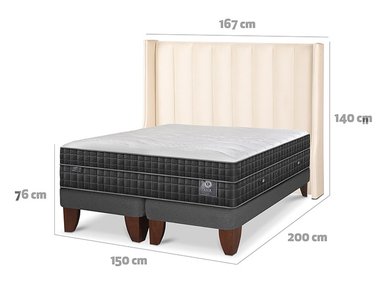 JUEGO DE DORMITORIO CIC CAMA EUROPEA LUX BD 2 PLAZAS + RESPALDO PANARO - 3