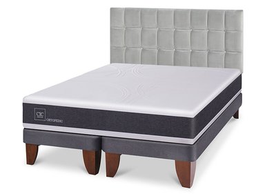 JUEGO DE DORMITORIO CIC CAMA EUROPEA ORTOPEDIC KING + RESPALDO SILE - 2