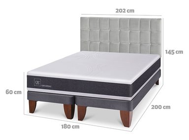 JUEGO DE DORMITORIO CIC CAMA EUROPEA ORTOPEDIC KING + RESPALDO SILE - 3