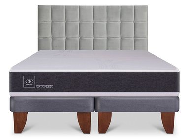 JUEGO DE DORMITORIO CIC CAMA EUROPEA ORTOPEDIC KING + RESPALDO SILE - 1