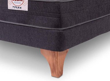 JUEGO DE DORMITORIO FLEX CAMA EUROPEA NÓRDICA COBRE 1.5 PLAZAS + RESPALDO ROYAL NEGRO - 3