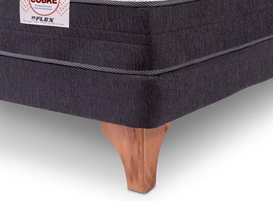 JUEGO DE DORMITORIO FLEX CAMA EUROPEA NÓRDICA COBRE 2 PLAZAS + RESPALDO ROYAL NEGRO - 3