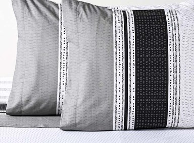 JUEGO DE SÁBANAS ELEMENTS & CO FAWN 2 PLAZAS 200 HILOS GRIS ESTAMPADO - 2